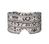 Masque cache-oreilles et yeux avec imprimé tribal gris - Bandeau réglable pour le yoga et les voyages, garde au chaud et confortable