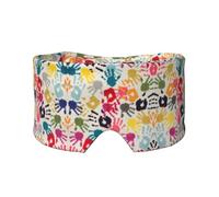 Masque cache-oreilles et yeux imprimé à la main - Bandeau de yoga réglable pour le voyage, garde au chaud et confortable