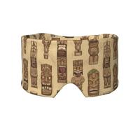 Masque cache-oreilles et yeux imprimé Aloha Tiki vintage - Doux et respirant, idéal pour les voyages, la méditation et l'utilisation de nuit