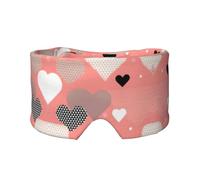 Masque cache-oreilles et yeux imprimé amour Saint-Valentin - Bloque la lumière, réglable, idéal pour les voyages, la méditation et le yoga