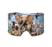 Masque cache-oreilles et yeux imprimé animaux africains - Doux et respirant, idéal pour les voyages, la méditation et l'utilisation de nuit