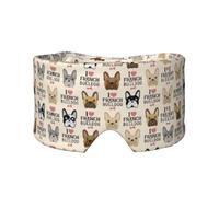 Masque cache-oreilles et yeux imprimé chien français - Bandeau réglable pour le yoga et les voyages, garde au chaud et confortable