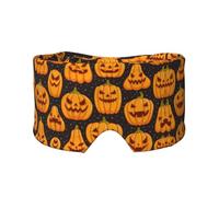 Masque cache-oreilles et yeux imprimé citrouille d'Halloween - Bandeau réglable pour le yoga et les voyages, garde au chaud et confortable