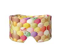 Masque cache-oreilles et yeux imprimé crème glacée - Bandeau réglable pour le yoga et les voyages, garde au chaud et confortable