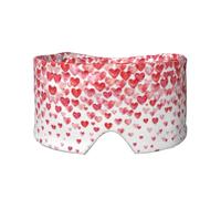 Masque cache-oreilles et yeux imprimé cœurs rouges tombant - Bandeau de yoga de voyage réglable, garde au chaud et confortable