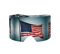Masque cache-oreilles et yeux imprimé drapeau américain - Bandeau de yoga réglable pour voyage, garde au chaud et confortable