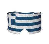 Masque cache-oreilles et yeux imprimé drapeau grec - Bandeau de yoga réglable pour le voyage, garde au chaud et confortable