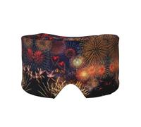Masque cache-oreilles et yeux imprimé feux d'artifice - Bandeau réglable pour le yoga et les voyages, garde au chaud et confortable