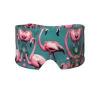 Masque cache-oreilles et yeux imprimé flamant rose - Bandeau de yoga réglable pour le voyage, garde au chaud et confortable