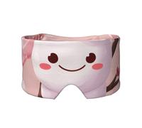 Masque cache-oreilles et yeux imprimé fleurs de cerisier de dessin animé - Doux et respirant, idéal pour les voyages, la méditation et l'utilisation de nuit
