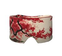 Masque cache-oreilles et yeux imprimé fleurs de cerisier de style japonais - Doux et respirant, idéal pour les voyages, la méditation et une utilisation de nuit