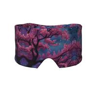 Masque cache-oreilles et yeux imprimé fleurs de cerisier nocturne, doux et respirant, idéal pour les voyages, la méditation et une utilisation de nuit