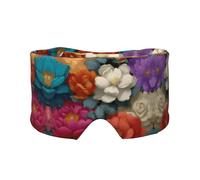 Masque cache-oreilles et yeux imprimé fleurs japonaises - Doux et respirant, idéal pour les voyages, la méditation et l'utilisation de nuit