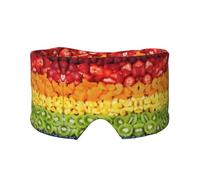 Masque cache-oreilles et yeux imprimé fruits arc-en-ciel - Bandeau réglable pour le yoga et les voyages, garde au chaud et confortable