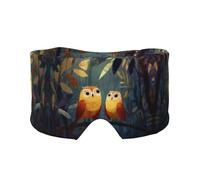 Masque cache-oreilles et yeux imprimé hiboux - Doux et respirant, idéal pour les voyages, la méditation et l'utilisation de nuit