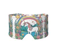 Masque cache-oreilles et yeux imprimé Licorns by The River - Bloque la lumière, réglable, idéal pour les voyages, la méditation et le yoga