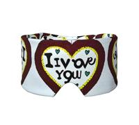 Masque cache-oreilles et yeux imprimé Love Confessions - Bloque la lumière - Réglable, idéal pour les voyages, la méditation et le yoga