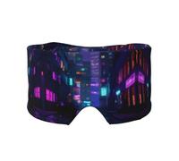 Masque cache-oreilles et yeux imprimé Neon City - Doux et respirant, idéal pour les voyages, la méditation et une utilisation de nuit