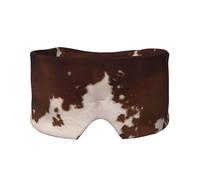Masque cache-oreilles et yeux imprimé peau de vache rouge marron - Méditation et voyage - Respirant, réglable et couverture complète