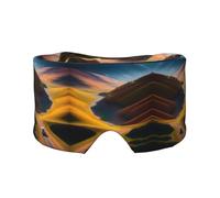 Masque cache-oreilles et yeux imprimé route de montagne - Doux et respirant, idéal pour les voyages, la méditation et l'utilisation de nuit