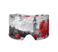 Masque cache-oreilles et yeux imprimé rue de Londres Rouge - Doux et respirant, idéal pour les voyages, la méditation et l'utilisation de nuit