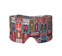 Masque cache-oreilles et yeux imprimé symboles de l'Angleterre - Bandeau réglable pour le yoga et les voyages, garde au chaud