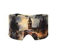 Masque cache-oreilles et yeux imprimé taxi couleur Londres - Bloque la lumière, réglable, idéal pour les voyages, la méditation et le yoga