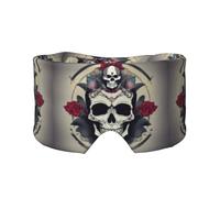 Masque cache-oreilles et yeux imprimé tête de mort - Bandeau de yoga réglable pour le voyage - Garde au chaud - Aide confortable à l'ombre
