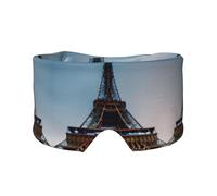Masque cache-oreilles et yeux imprimé Tour Eiffel Paris Tour Eiffel - Bandeau de yoga réglable pour le voyage, garde au chaud et confortable