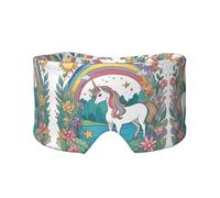 Masque cache-oreilles et yeux imprimé Unicorns by The River - Méditation et voyage - Respirant, réglable et couverture complète