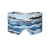 Masque cache-oreilles et yeux Motif vagues Lapping at The Rocks - Cadeau doux pour homme et femme - Bandeau de yoga réglable pour voyage