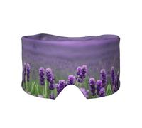 Masque cache-oreilles et yeux violet lavande avec imprimé fleurs colorées - Bandeau réglable pour le yoga et les voyages, garde au chaud