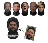 Masque cagoule personnalisé - Bandana personnalisé Ajoutez votre visage drôle photo masque amusant en maille respirante idéal pour homme, accessoires de moto, Halloween, cosplay, Grande taille