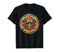 Masque Calendrier Guerrier aztèque Totem Soleil Maya T-Shirt