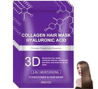 Masque capillaire 3D au collagène, soin profond à l'acide hyaluronique, répare, nourrit et lisse les cheveux secs, crépus et fourchus, adapté à tous types de cheveux (5 Pièce)