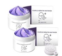 Masque capillaire à la kératine violette Detroitrain, après-shampoing hydratant Detroitrain, soin intensif pour cheveux secs et abîmés, masque capillaire violet puissant (2PCS)