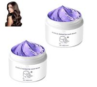 Masque capillaire à la kératine violette, Masque capillaire violet intensif, hydrate, lisse et revitalise en profondeur les cheveux secs et abîmés