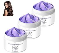 Masque capillaire à la kératine violette, Masque capillaire violet intensif, hydrate, lisse et revitalise en profondeur les cheveux secs et abîmés
