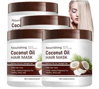 Masque capillaire à l'huile de coco : Soin revitalisant intense, hydratant et réparateur pour cheveux secs, abîmés et frisés. Enrichi en huile de coco et en kératine, il fortifie et redonne (4pcs)