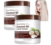 Masque capillaire à l'huile de coco : Soin revitalisant intense, hydratant et réparateur pour cheveux secs, abîmés et frisés. Enrichi en huile de coco et en kératine, il fortifie et redonne (2pcs)
