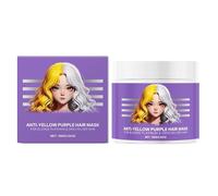 Masque Capillaire Anti-jaunissement Violet, Élimine Les Reflets Jaunes Et Revitalise Les Cheveux Secs Et Abîmés, Pour Les Cheveux Blonds Platine Et Gris/argentés (1pcs)