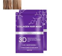 Masque Capillaire Au Collagène 3D, Masque Capillaire Violet, Après-shampoing Hydratant, Soin Capillaires Nutritif Anti-frisottis, Masques Capillaires À L’acide Hyaluronique Et Au Collagène (2pcs)