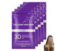 Masque Capillaire Au Collagène 3D, Masque Capillaire Violet, Après-shampoing Hydratant, Soin Capillaires Nutritif Anti-frisottis, Masques Capillaires À L’acide Hyaluronique Et Au Collagène (5pcs)