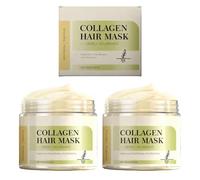 Masque capillaire au collagène, soin réparateur en profondeur pour cheveux secs et abîmés, hydrate, lisse et nourrit, apporte de la brillance et laisse vos cheveux plus doux. (2pcs)