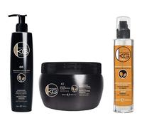Masque capillaire - Keragold Pro - Pack Traitement Kératine - Huile de Ricin - Nourrissant - Pousse de cheveux