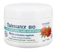Masque capillaire - NATESSANCE - Régénérant Ricin et Kératine Bio - 200ml - Hydratant - Fortifiant