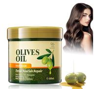 Masque Capillaire Nourrissant à l'Huile d'Olive 500ml - Soin Réparateur Anti-Frizz, Hydratant et Protecteur Thermique pour Cheveux Secs, Abîmés ou Bouclés