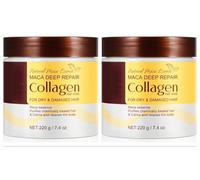 Masque capillaire réparateur intense à l'essence de maca, masque au collagène, convient aux cheveux secs et abîmés - 220 g. Lisse, hydrate, nourrit, apporte brillance et force. Sans sulfate.