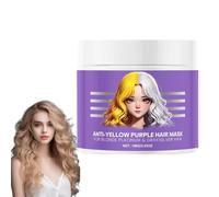 Masque capillaire violet anti-jaunissement, après-shampoing hydratant violet, élimine les reflets jaunes et revitalise les cheveux secs et abîmés, pour cheveux blonds et argentés. (1 pièce)