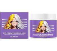 Masque capillaire violet anti-jaunissement, après-shampoing hydratant violet, soin intensif pour cheveux blonds platine et gris/argentés